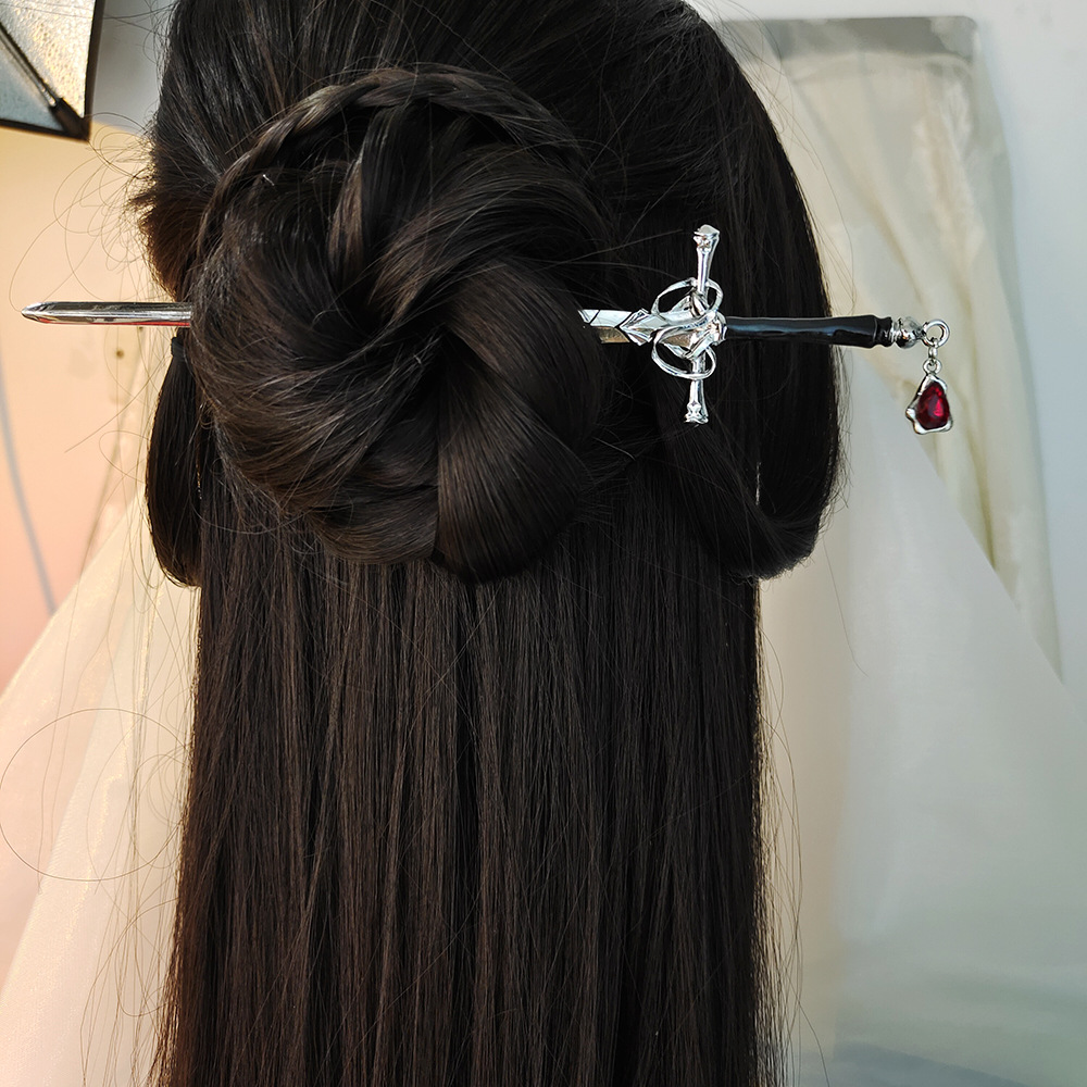 Hanbok Hair Pin - عصا شعر معدنية عتيقة على شكل