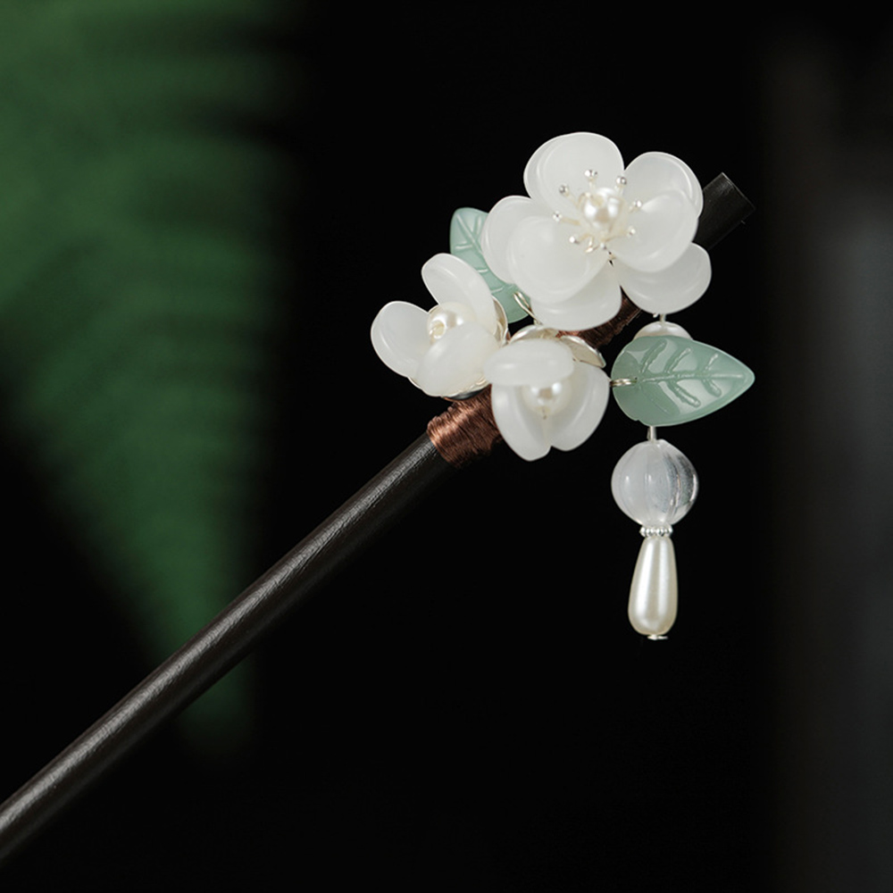 Hanbok Hair Pin - الرجعية زهرة دبوس الشعر مع اللؤلؤ