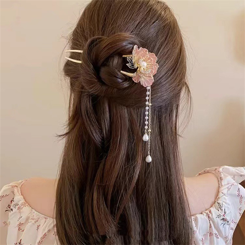 دبابيس شعر على شكل حرف U بتصمي - مراجعة Hanbok Hair Pin وسعره