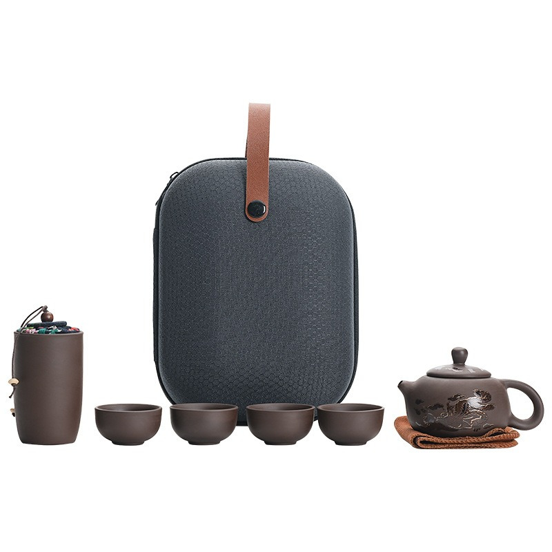 طقم شاي سفر من الطين الأرجواني - مراجعة Korean Tea Set وسعره