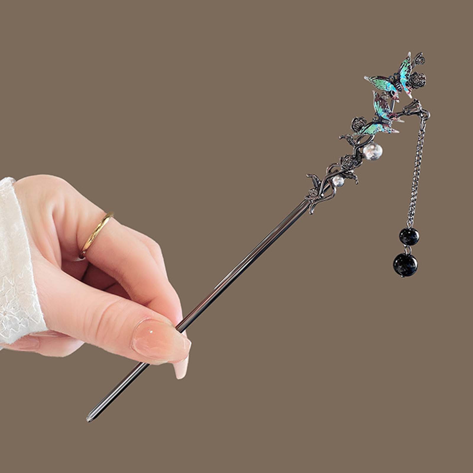 دبابيس شعر معدنية سوداء على ال - مراجعة Hanbok Hair Pin وسعره
