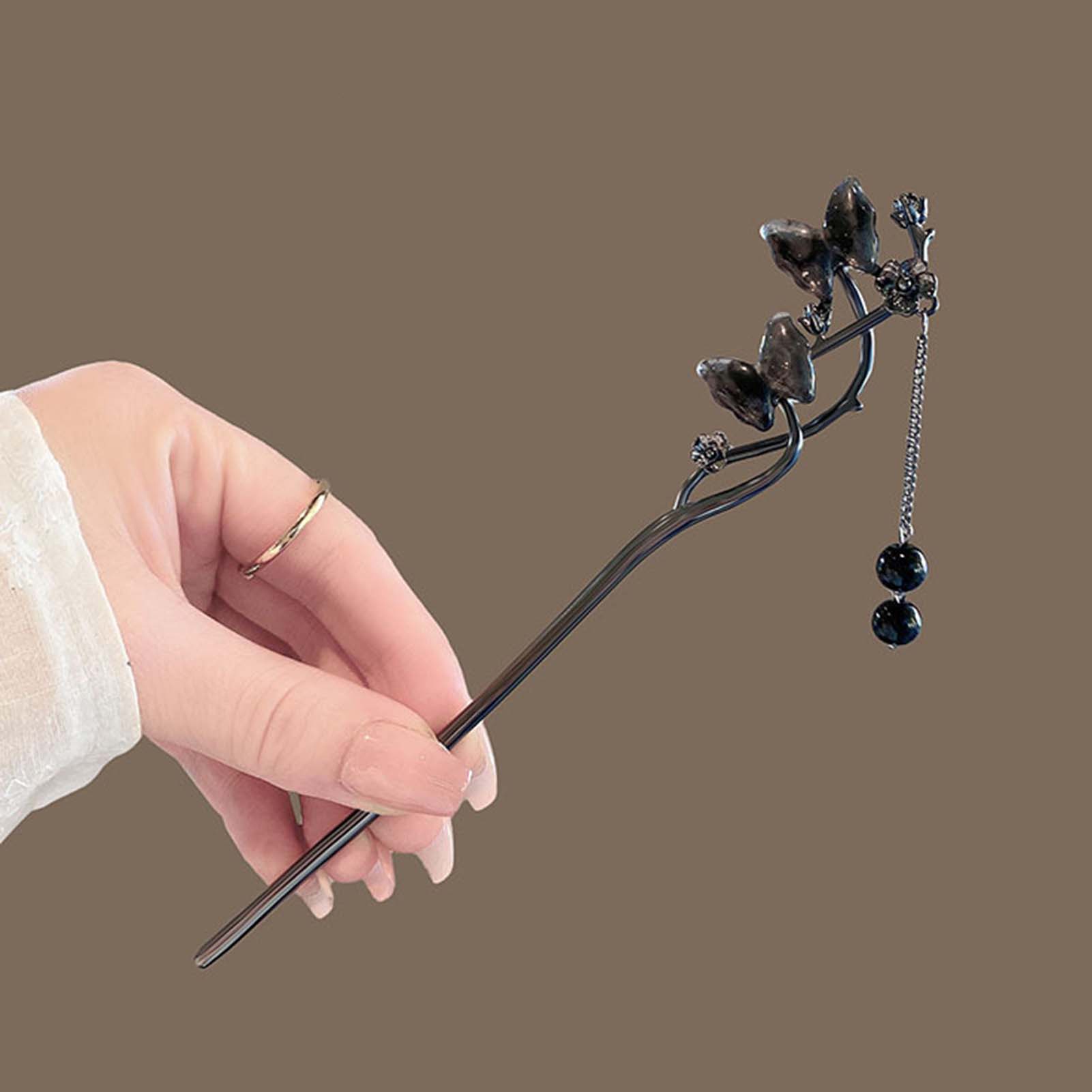 دبابيس شعر معدنية سوداء على ال - مراجعة Hanbok Hair Pin وسعره