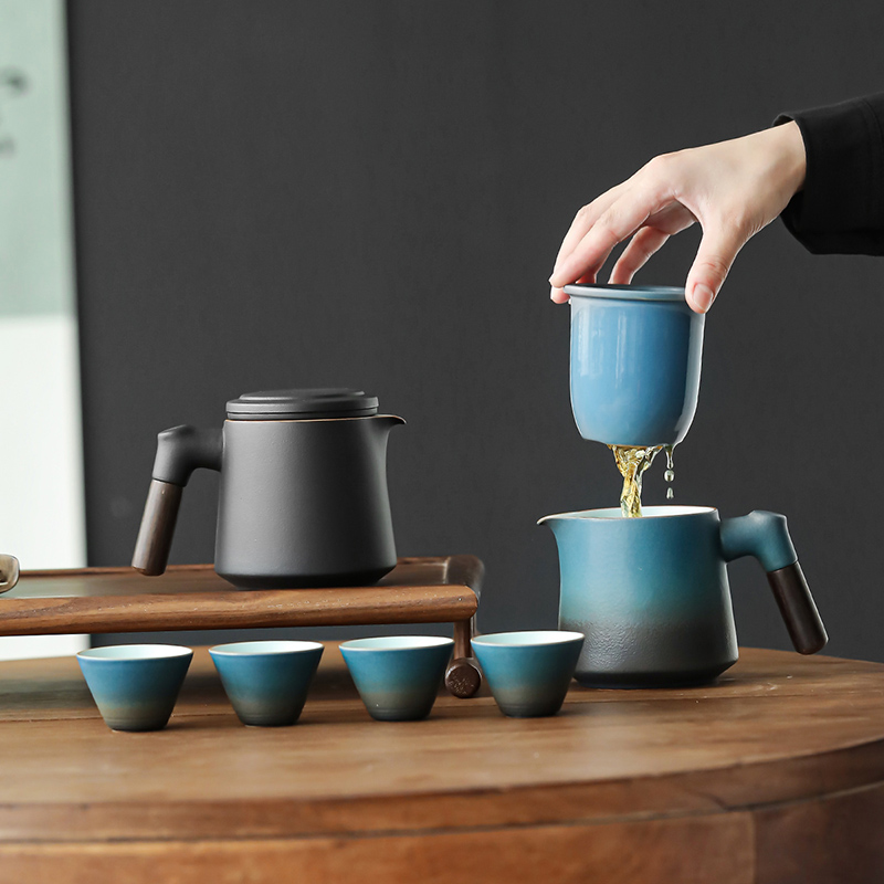 طقم شاي سفر بسيط بوعاء واحد و4 - مراجعة Korean Tea Set وسعره